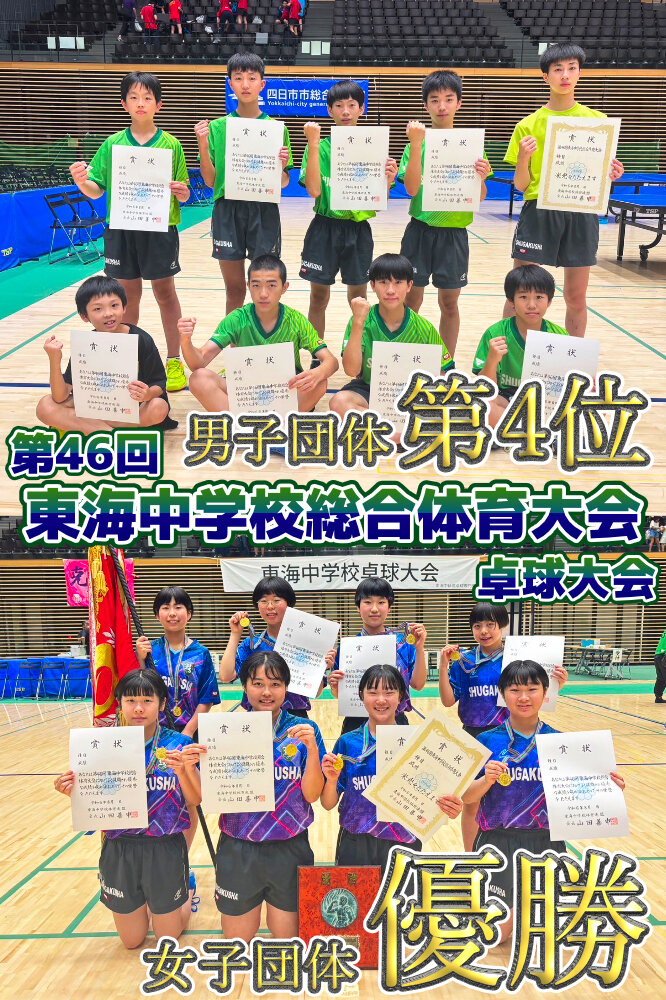 第46回東海中学校総合体育大会卓球大会 女子団体優勝 他のサムネイル